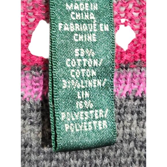 Lauren Ralph Lauren Cardigan Women Plus Size 2X Striped Open Front Aztec Boho - Picture 8 of 8